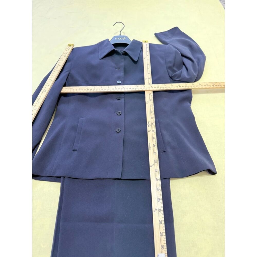 Vintage 90s Amanda Smith 2pc Pant Suit Blazer Set - navy Blue - Women’s Size 12 - Picture 16 of 17